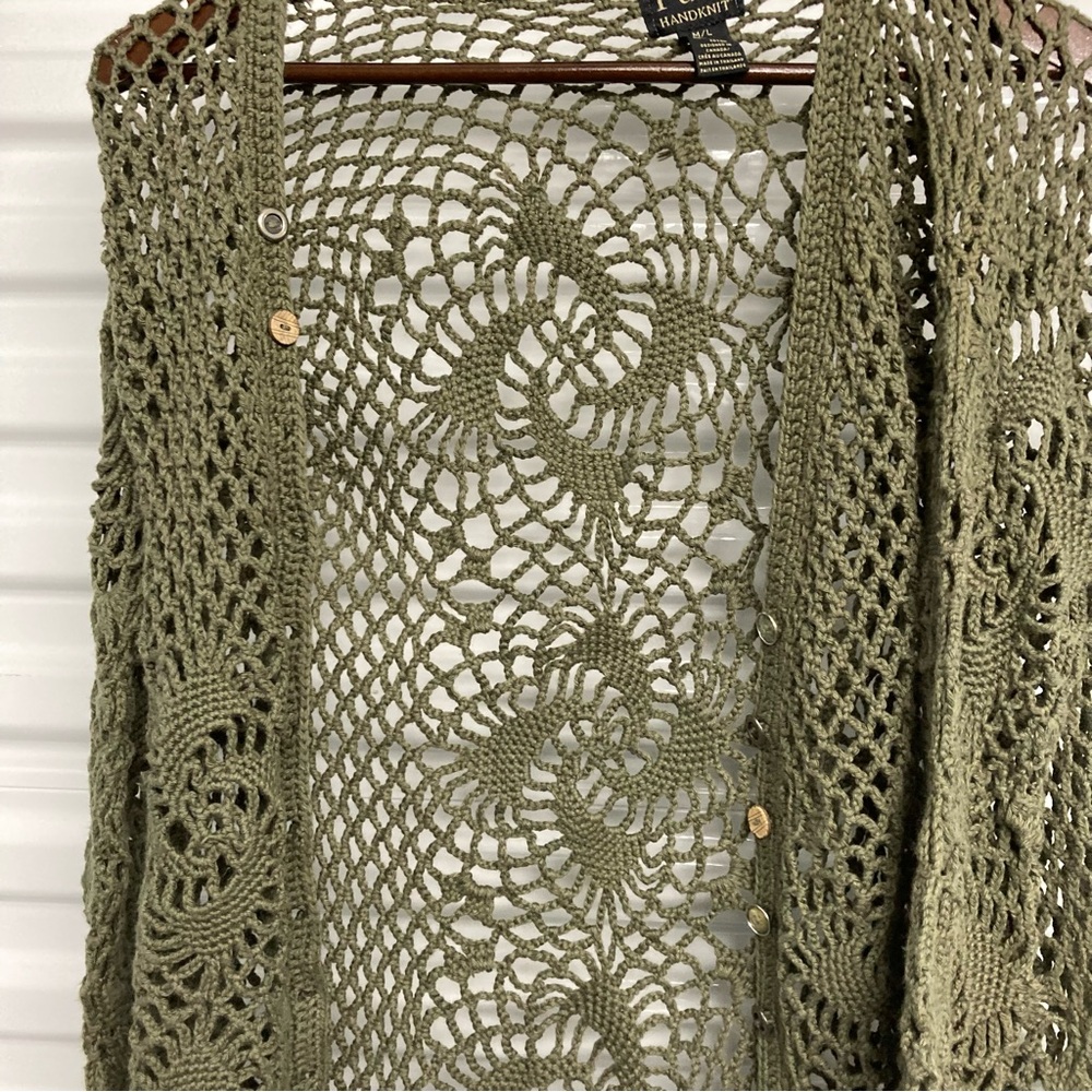 Pur Sage Green Open Knit Cardigan - Picture 8 of 14